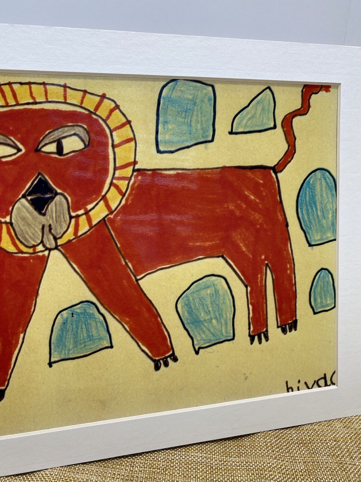 Photograph of Child’s Art – Lion – Artwork Matte Included – New