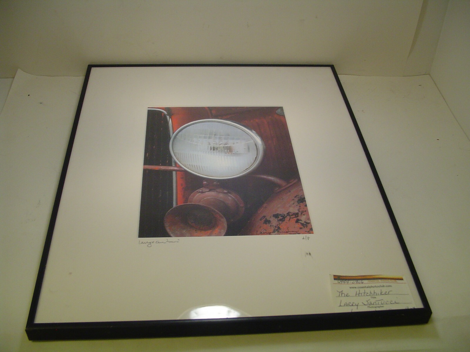 ART Photography Red, Car Headlight in color 2008 L. Santucci Frame 16x20in