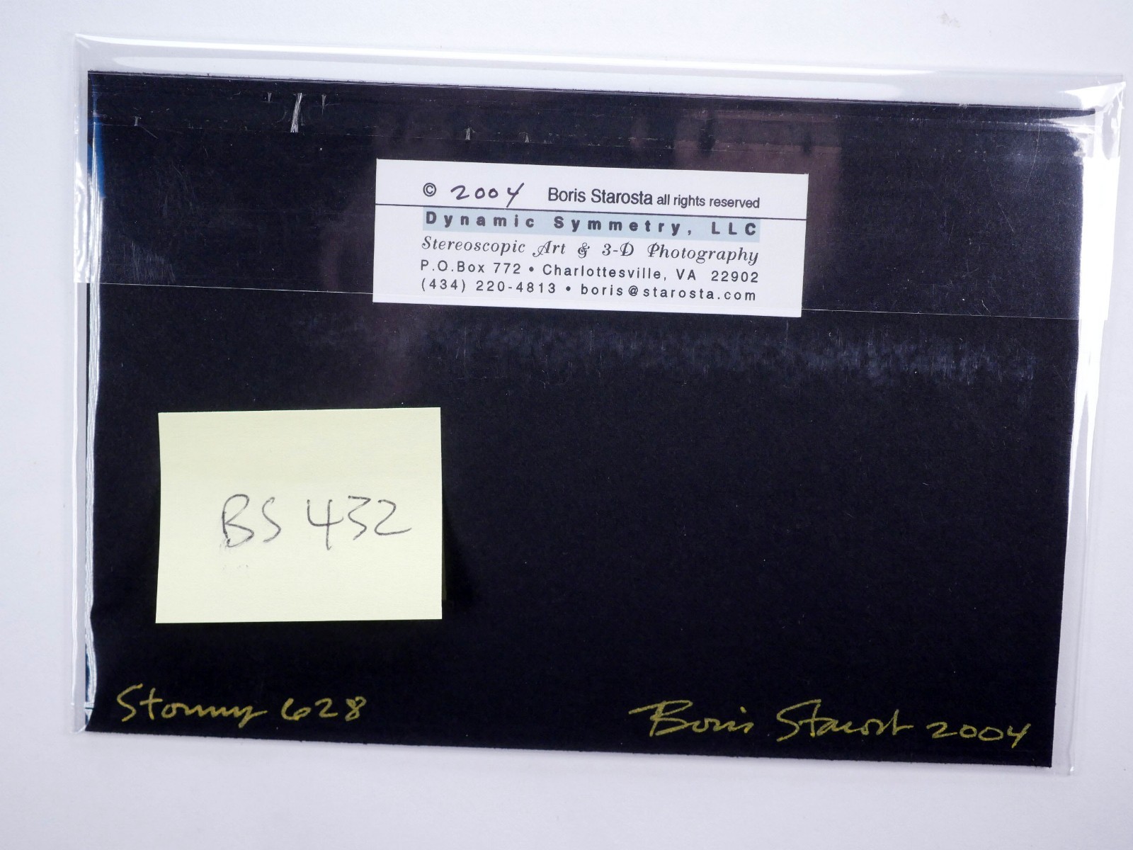 Boris Starosta 3D Stereoview – Stormy 628 – nude black model signed 2004