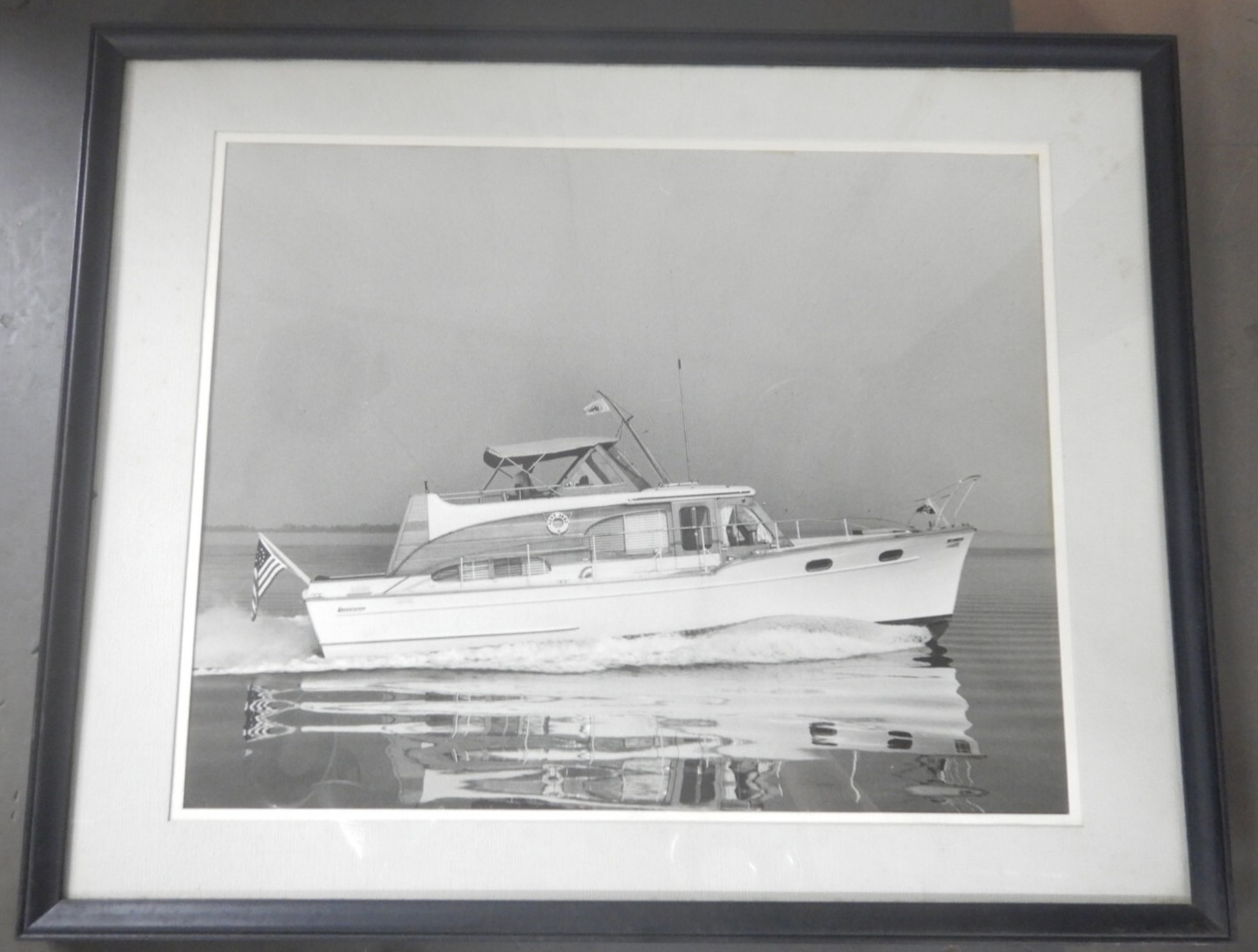 LARGE Vtg 1950s 60s Power Yacht Photograph Richardson Boat Cheaspeake Bay