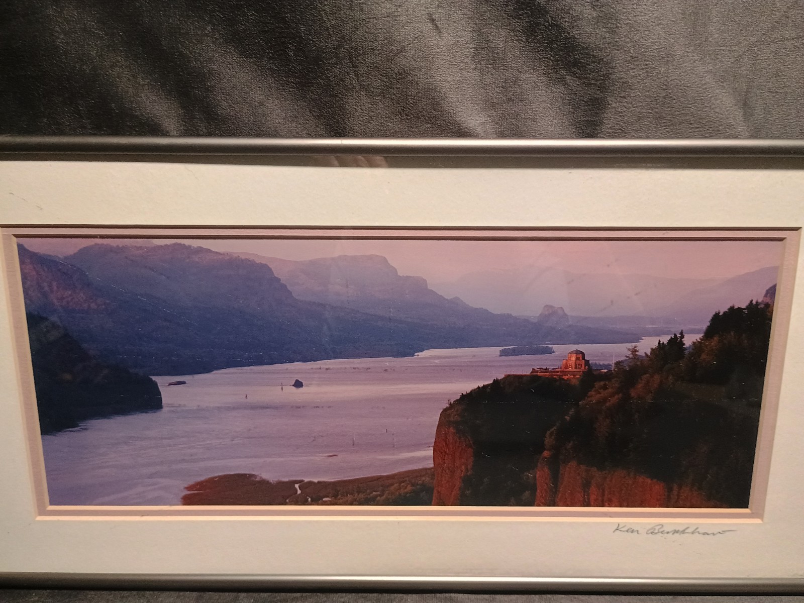 Crown Point Sunset Columbia River OR WA Ken Burkhart Photography Framed 8 X 16″