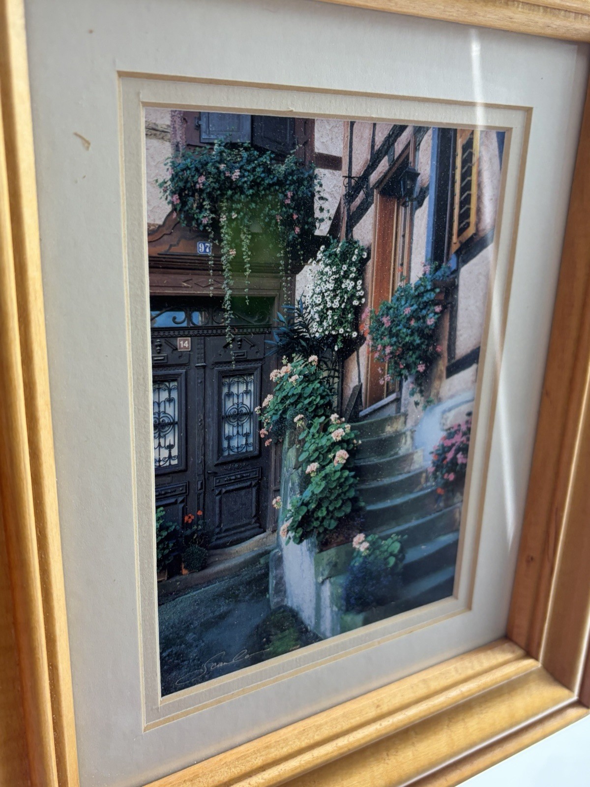 Scanlan Photo In Wood Matted Framed “Steps in Time” in Alsace, France