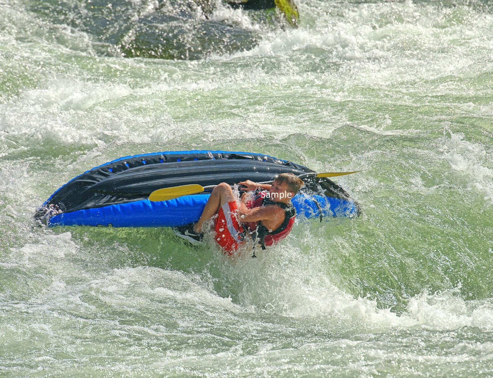 Salmon River Idaho Traps Rapid Inflatable Kayak Ducky Photo Poster Print