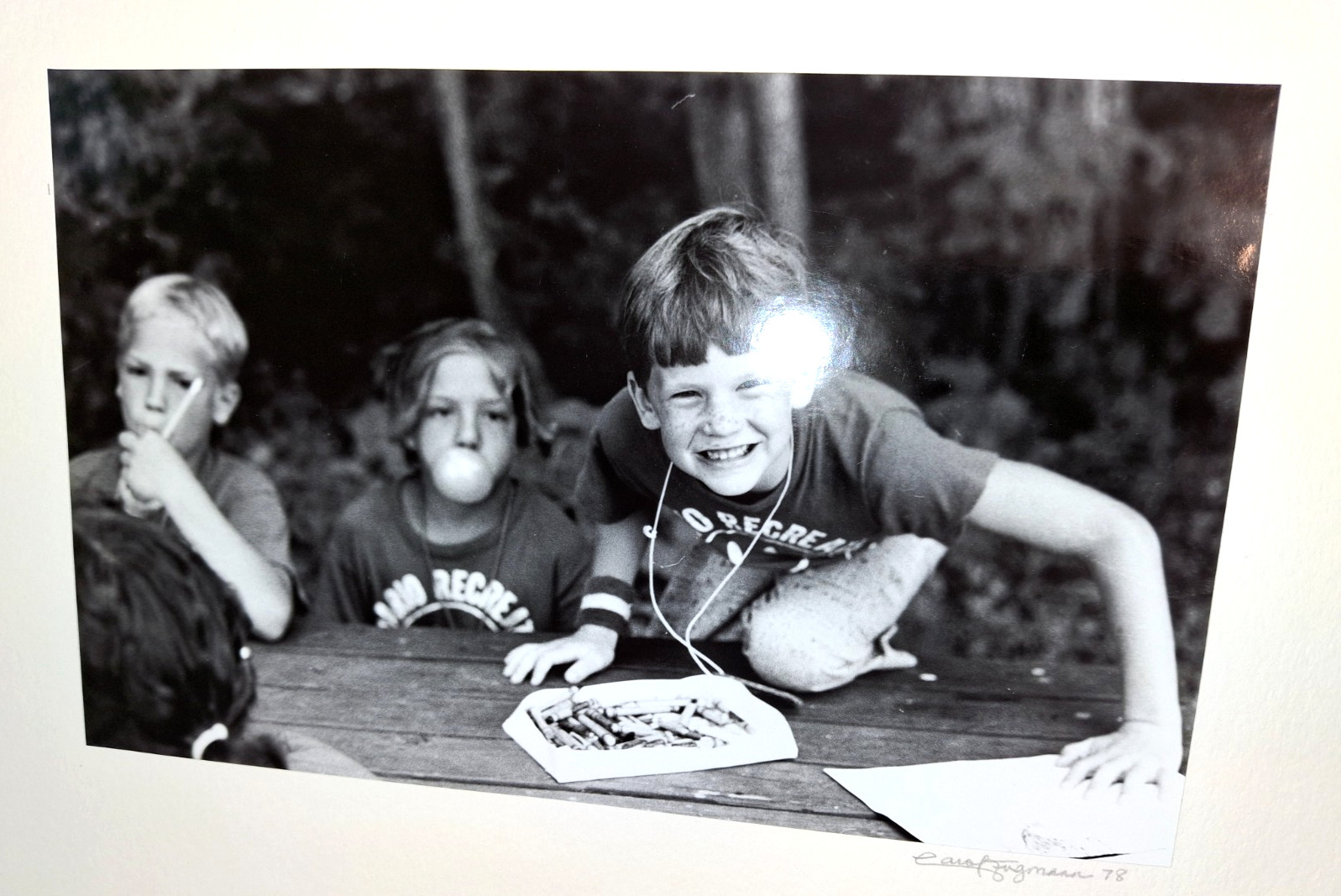 B+W Photography 8″x10″ Kids at Camp 4 Portrait Gelatin Silver Print Vtg Darkroom