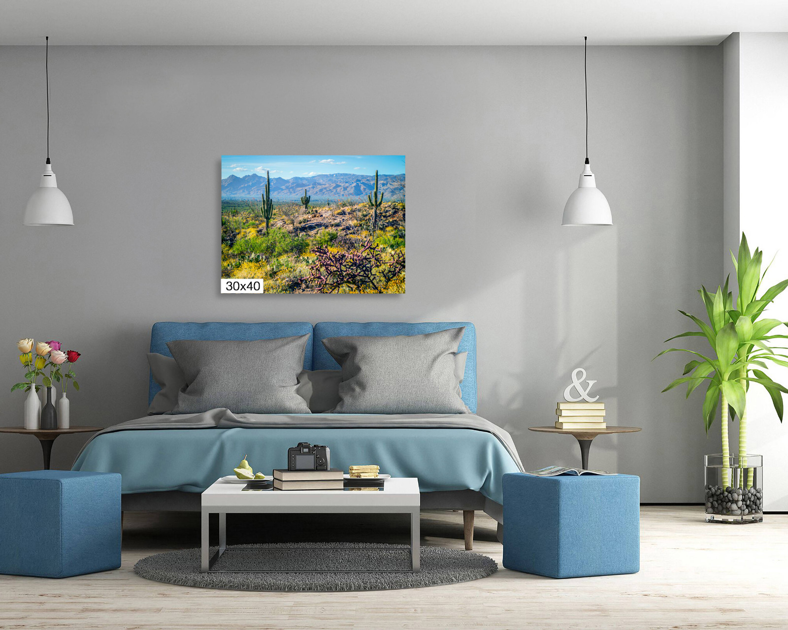 Desert Tapestry: Saguaro National Park East Arizona Cactus Desert Wall Art