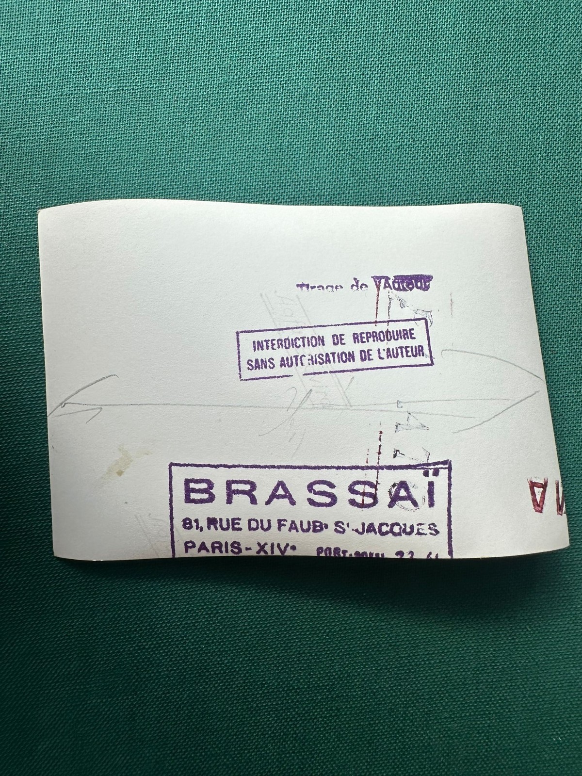 Brassai Original Brassaï Photograph (circa 1940–1950) Description: Original