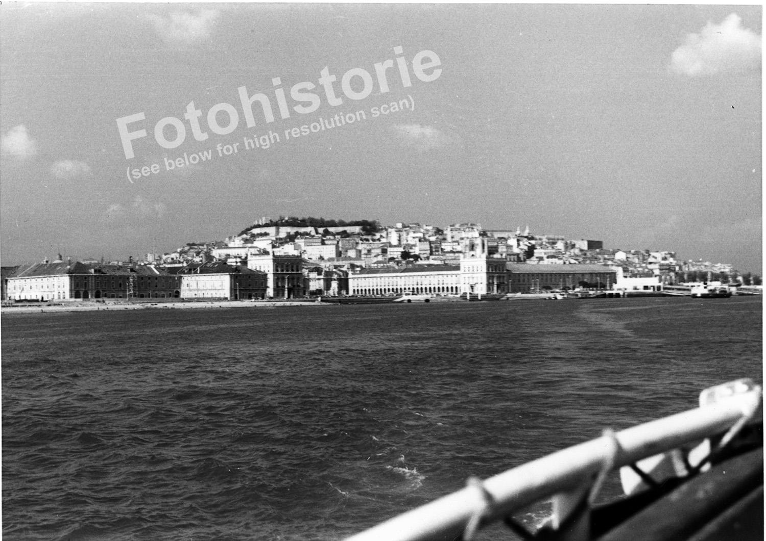 2x Photo Lisbon Praça do Comércio Portugal 1960s Port Panoramic City View