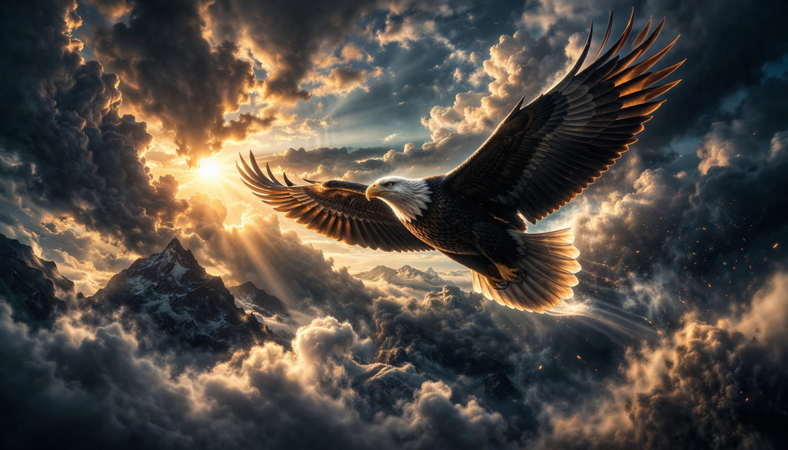 Digital Art Wallpaper Photo – Epic Eagle Sky 4K UHD Cinematic Fantasy Bird Art