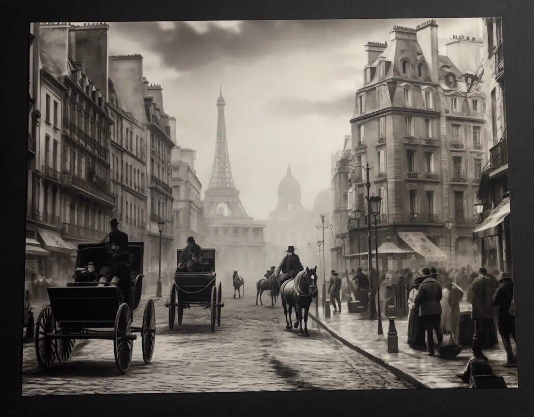 1800’s Cityscape Depiction 8.5×11” Matte Print, Wall Art