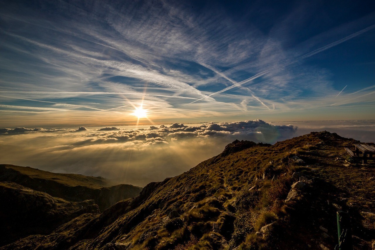 Digital Image Picture Photo Pic Wallpaper Background Mountains Sun Clouds 9713