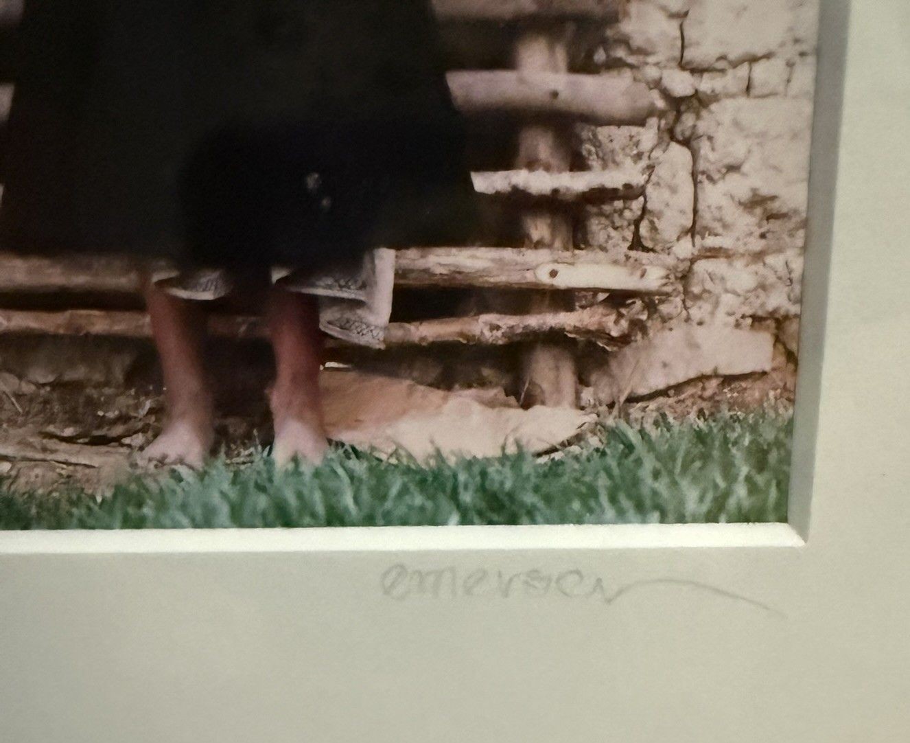 Photograph, framed/matted of Indigenous girl in Ecuador, signed Emerson 21/150