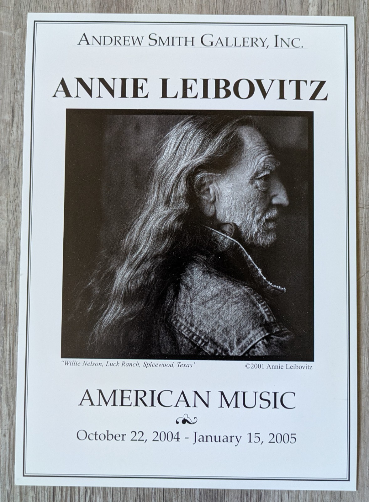 Annie Leibovitz 2001 Promotional Card For American Music at Andrew Smith Gallery