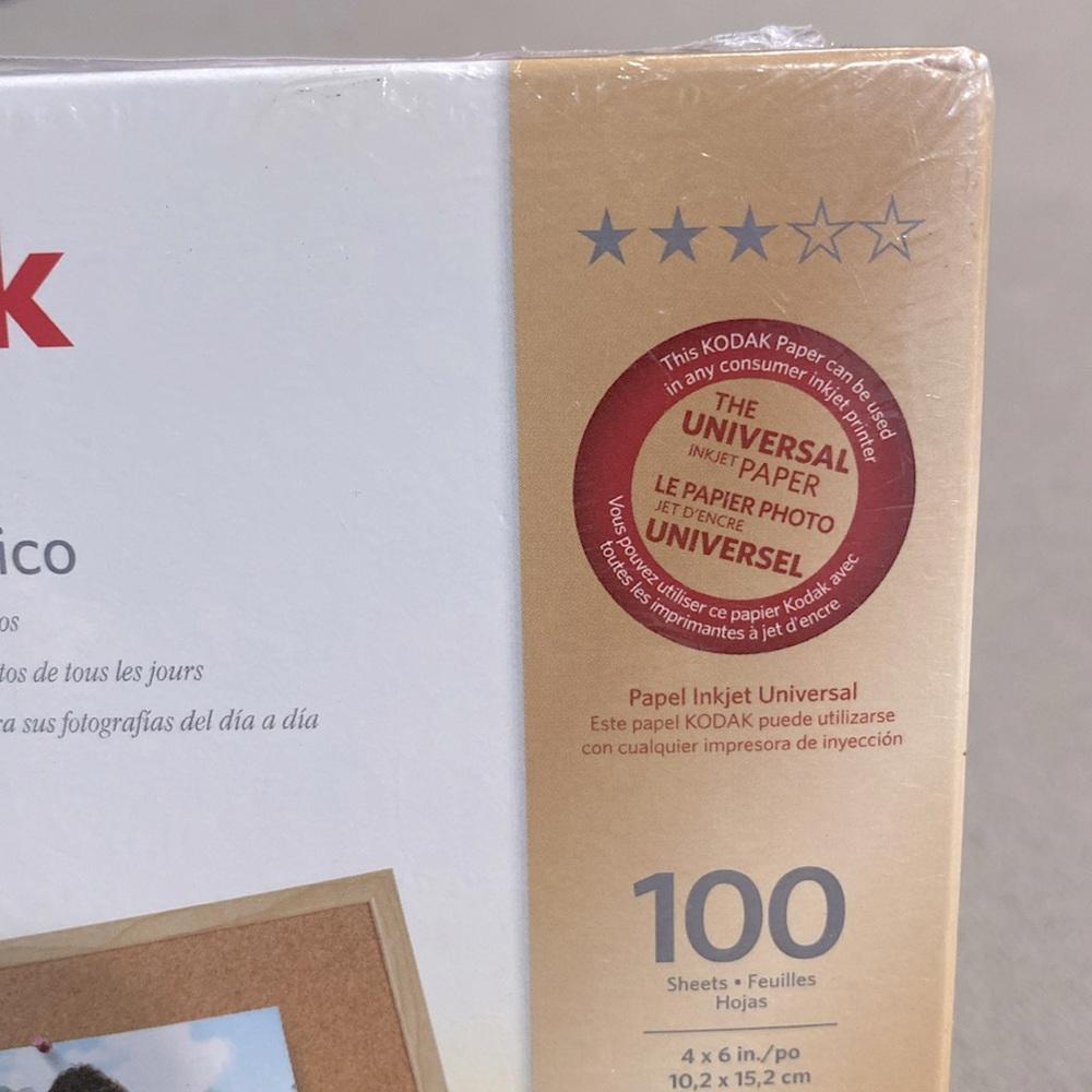 New Kodak Gloss Photo Universal Instant Inkjet Dry Paper 100 Sheets 4″ X 6″ !!