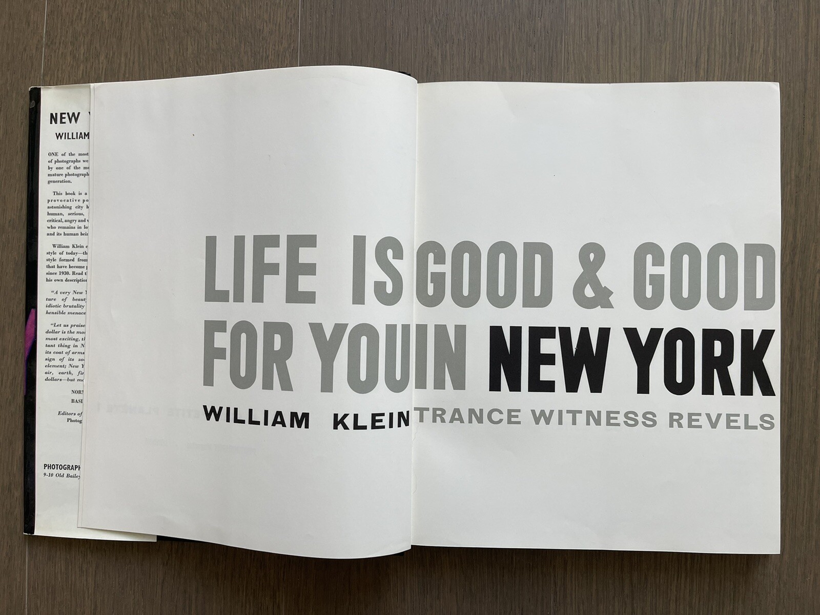 🎈Mega RARE! William Klein – NEW YORK 1956, 1ST EDITION, LikeNEW! Unique! Daido