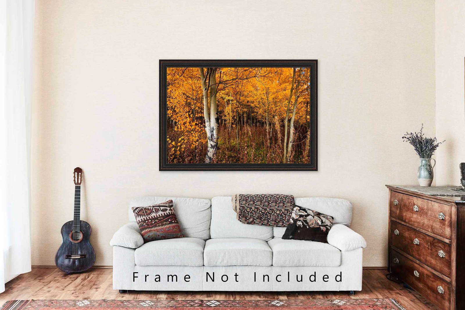 Aspen Trees Photography Print: Wyoming Autumn Forest Grove Western Nature Photo