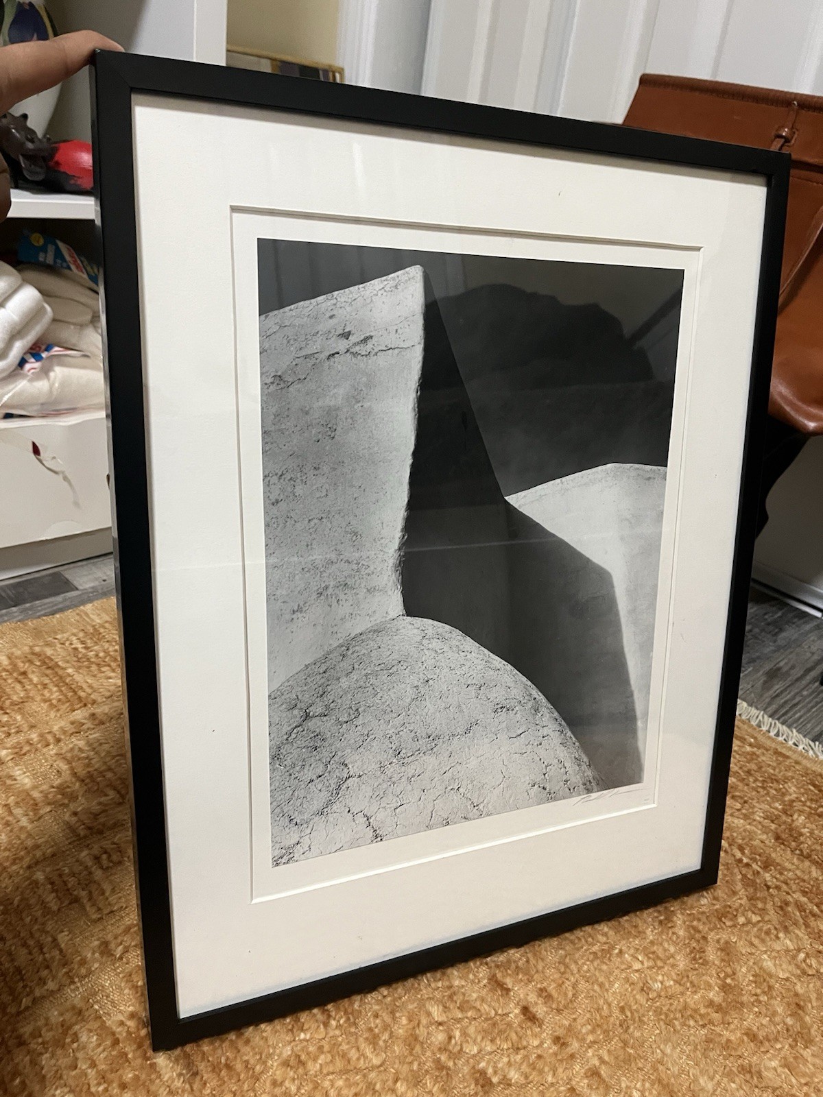 Vintage Rancho De Taos New Mexico Large Framed Photography Art Signed