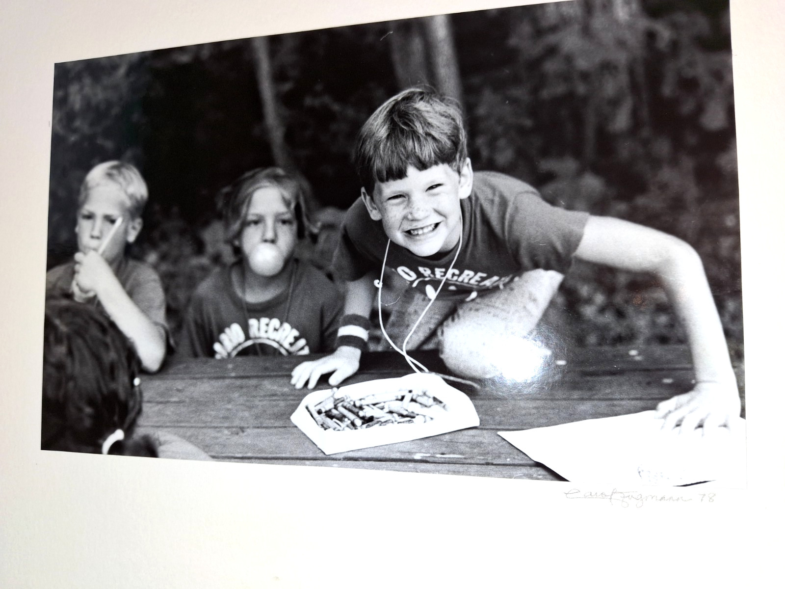 B+W Photography 8″x10″ Kids at Camp 4 Portrait Gelatin Silver Print Vtg Darkroom