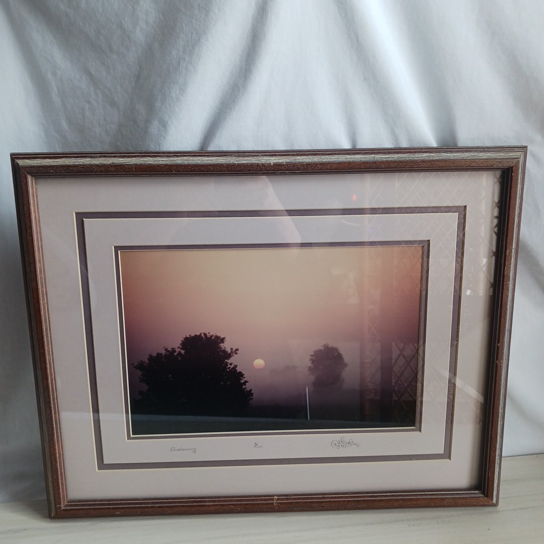 VTG Framed Matted Photograph Dusky Sunrise Signed # 1/60 19×15 Richard Martina