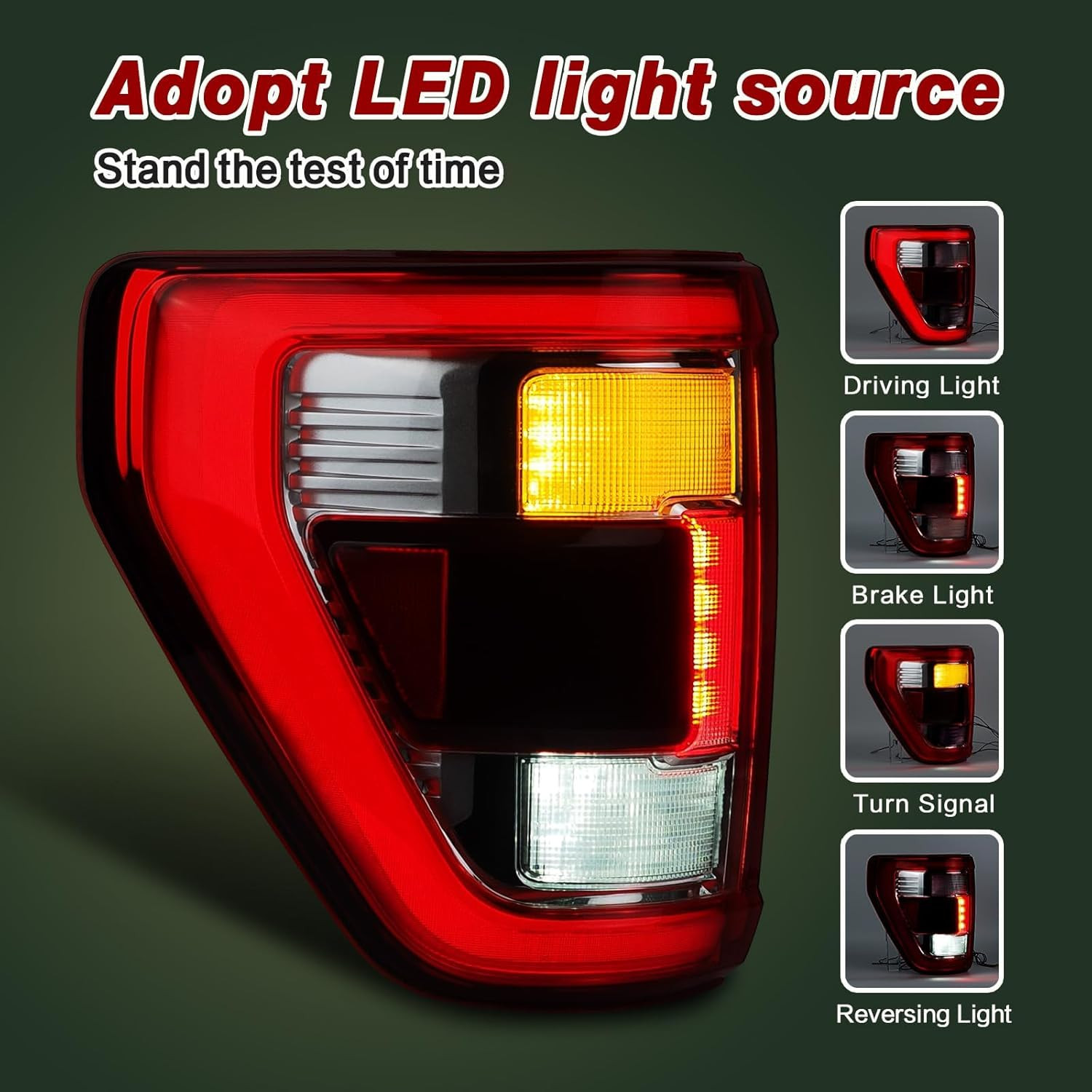 LED Chrome Tail Lights Compatible with 2021 2022 2023 Ford F150 LARAIT/KING RANC