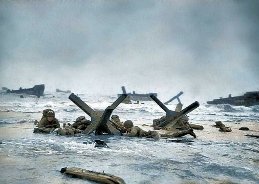 US Troops D-Day June 6th Omaha Beach Normandy WW2 4×6 Re-Print #1213