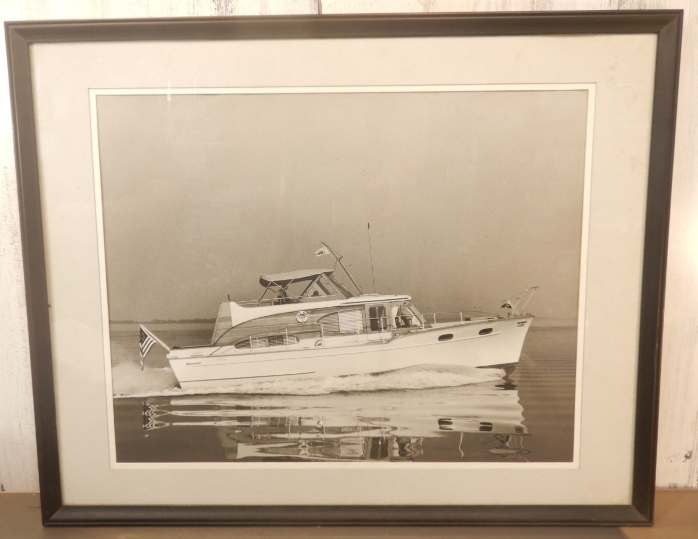LARGE Vtg 1950s 60s Power Yacht Photograph Richardson Boat Cheaspeake Bay