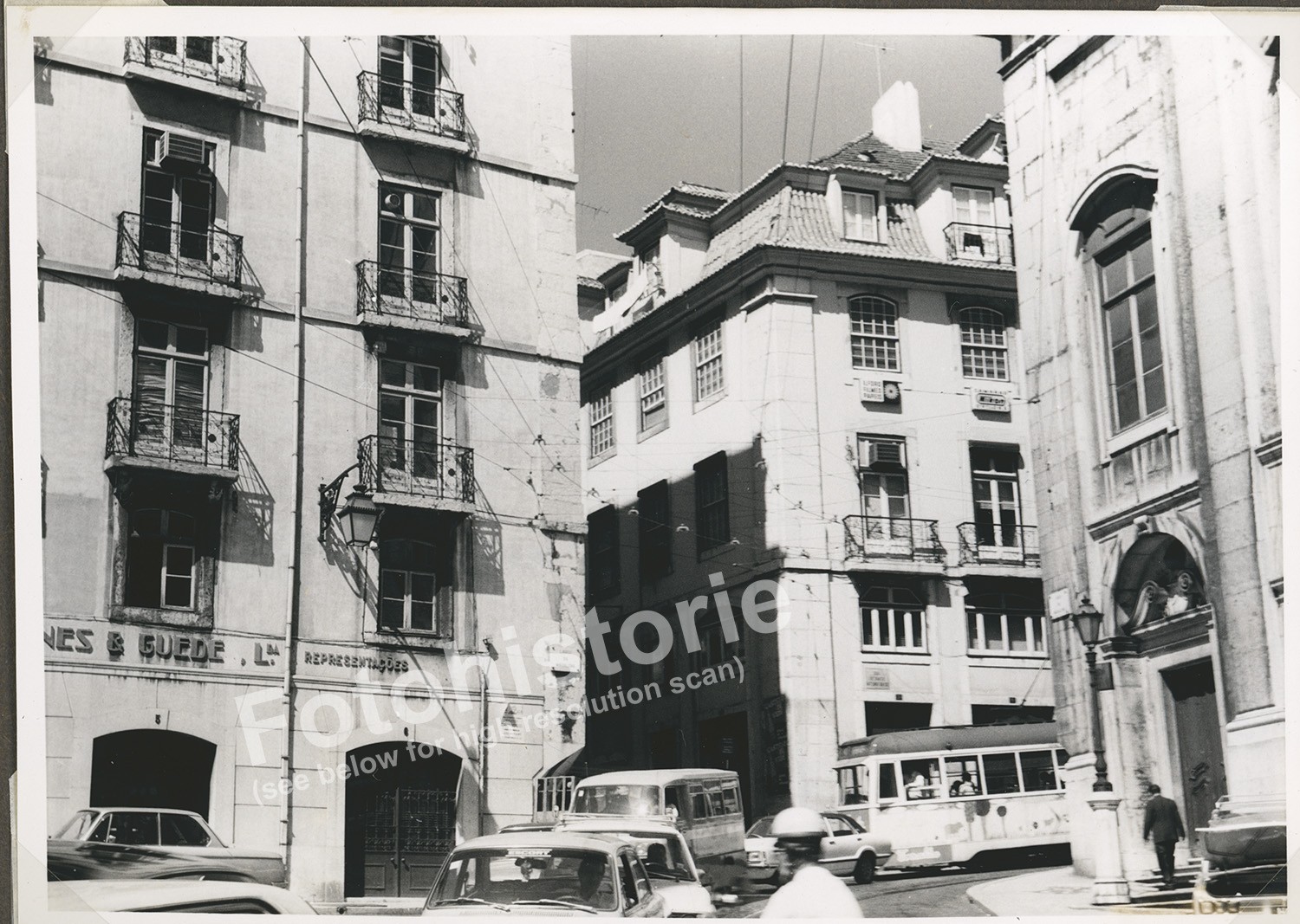Photo Lisbon Tram Tram Portugal 1960s Old Town Traffic