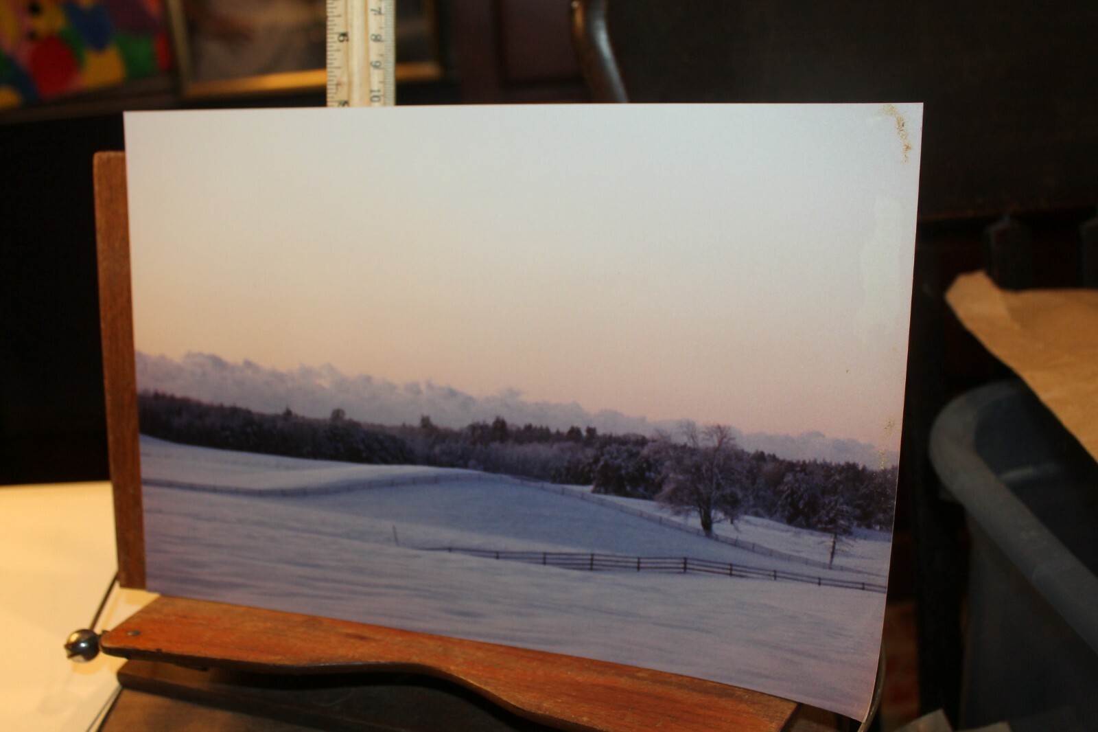 Vintage 8×12 Photo W. Beebe East Tennessee Snow Fields Farm Winter