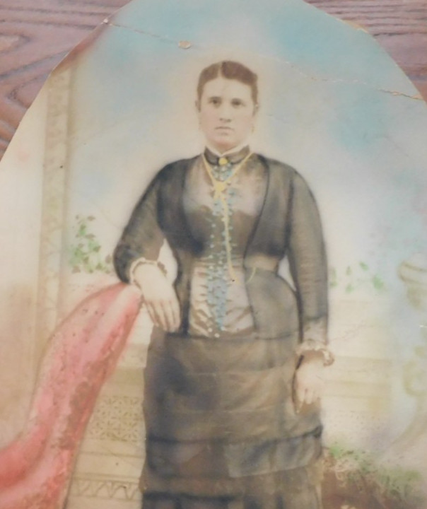 Vintage Large Color-Enhanced Picture of Woman Oblong 13″x19″