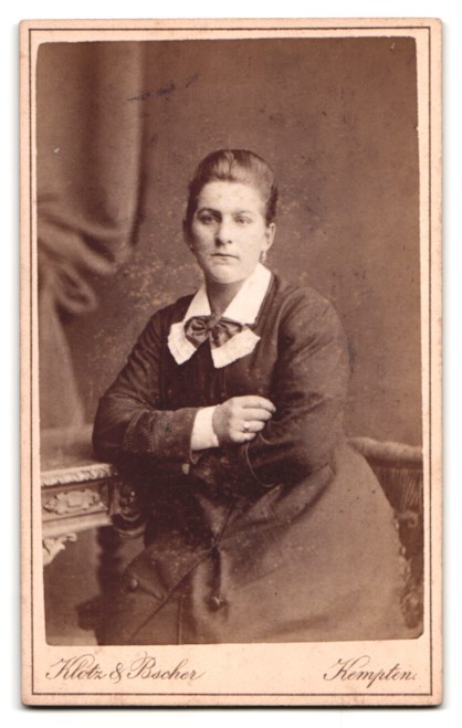Photography Klotz & Bscher, Kempten, monogram by photographer CDV / cabinet photo