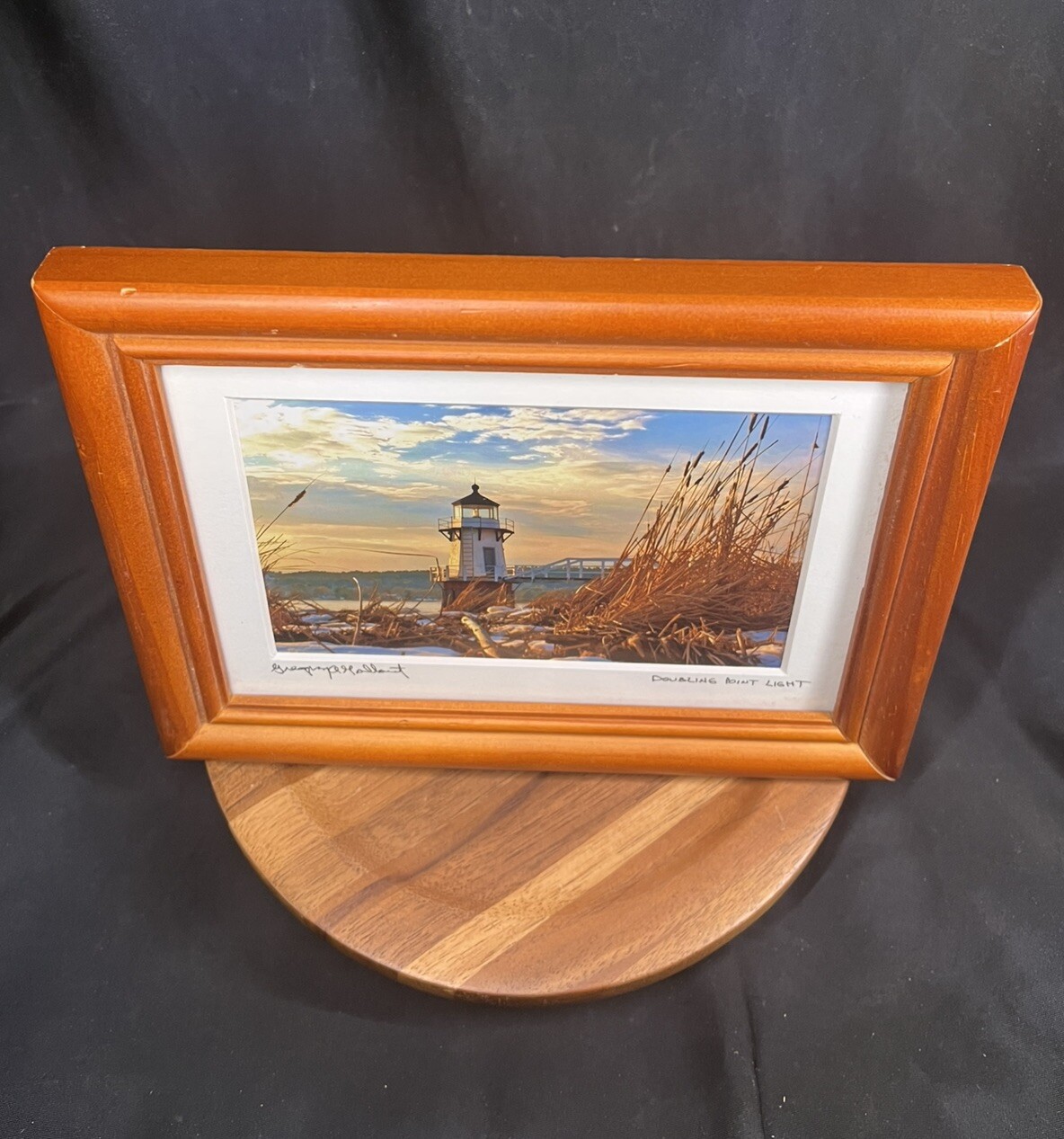 Signed,Framed, Matted Photo Doubling Point Lighthouse Maine By Greg Gallant