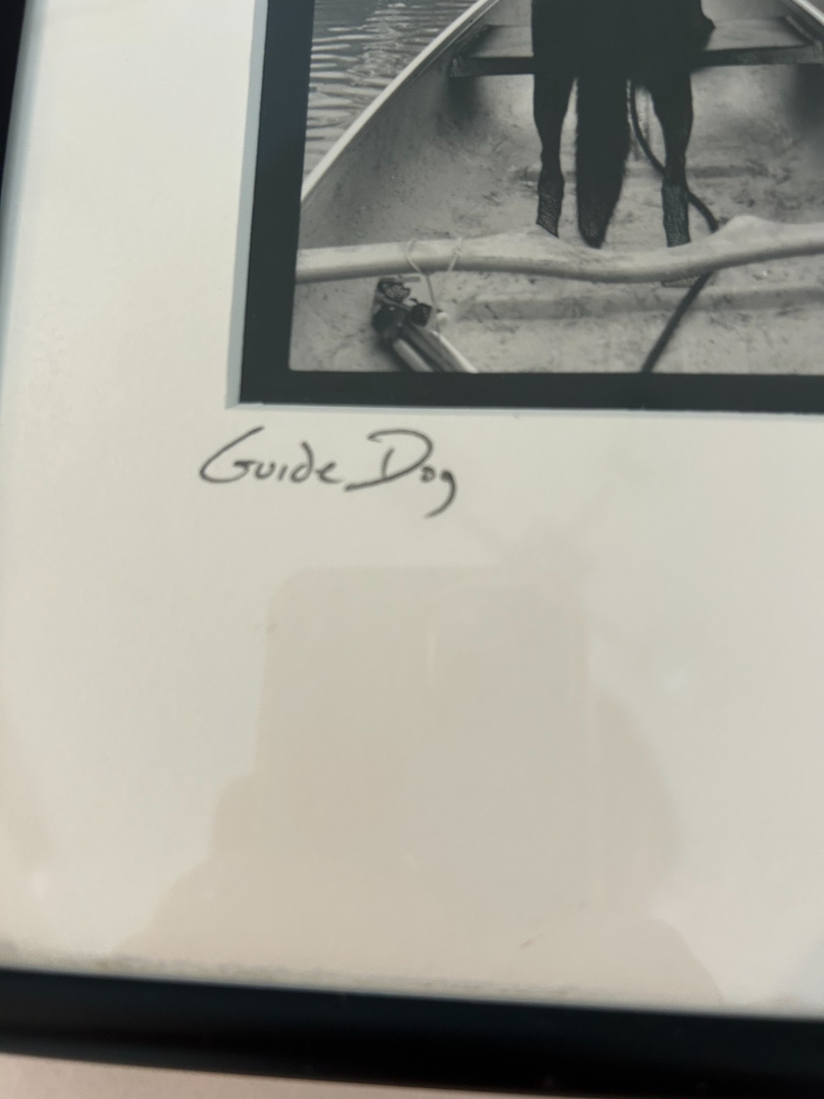 Framed Neil R. Brown “Guide Dog” Black And White Photograph Signed