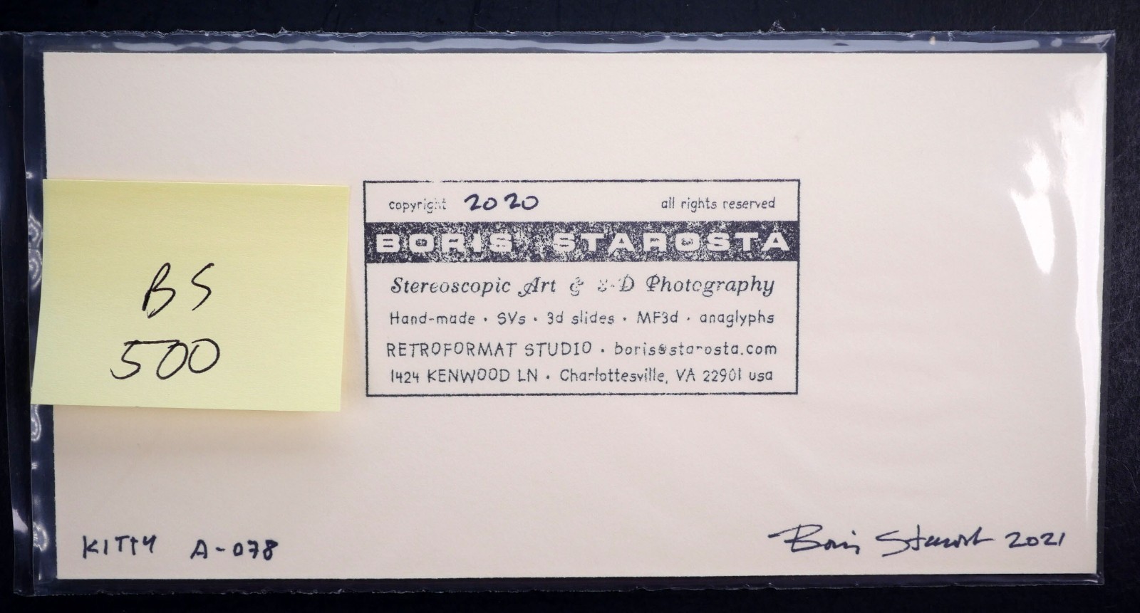 Boris Starosta 3D Stereoview – Kitty A-078 – nude model signed 2021