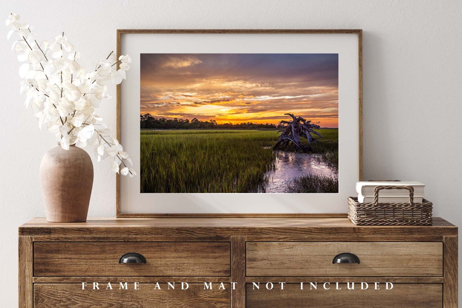 Dead Tree in Salt Marsh Print, South Carolina Pictures, Coastal Lowcountry Decor