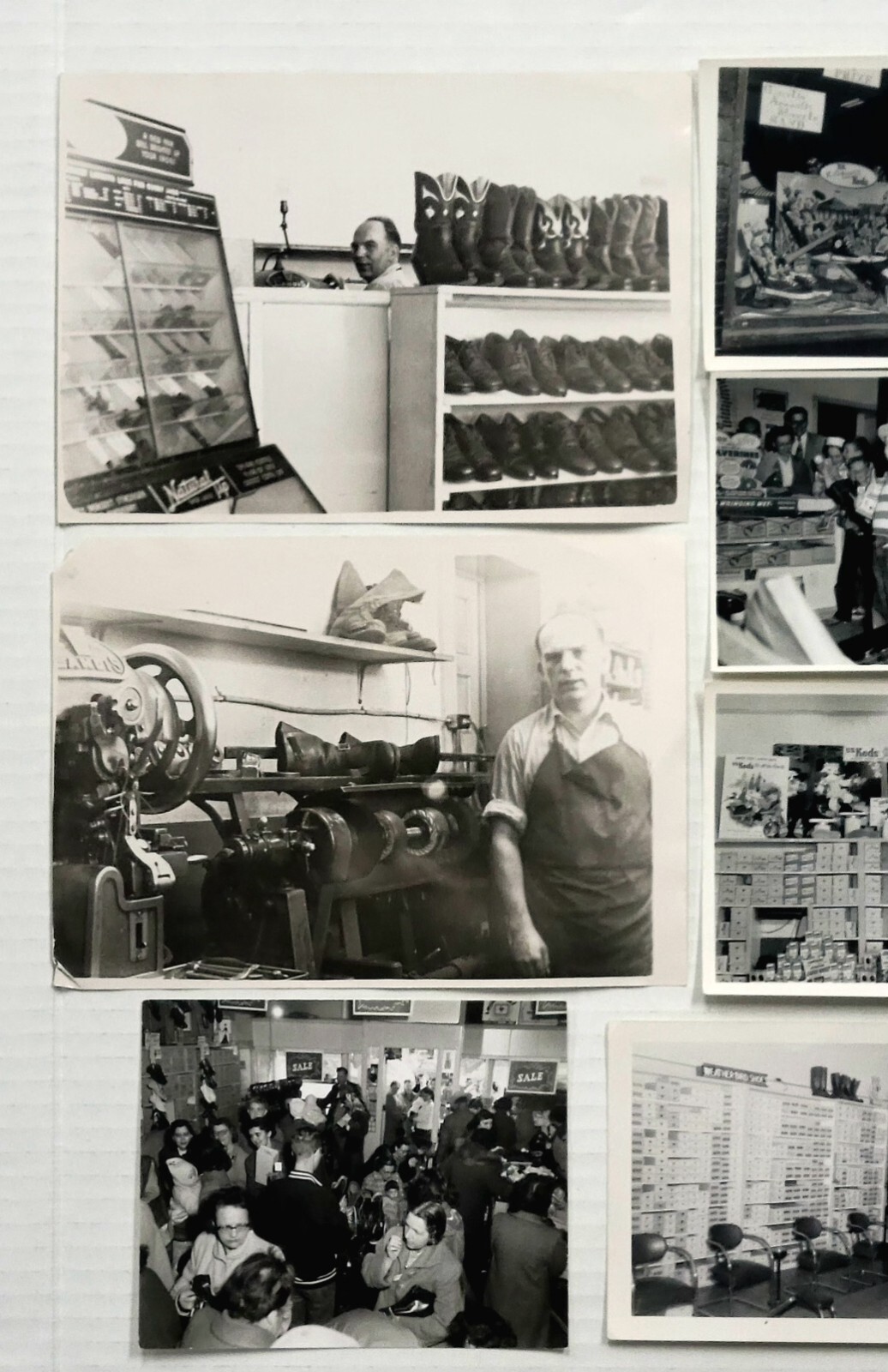Vintage B&W Photos Shoemaker Cordwainer Cobbler Shoe Shop Lot Of 8