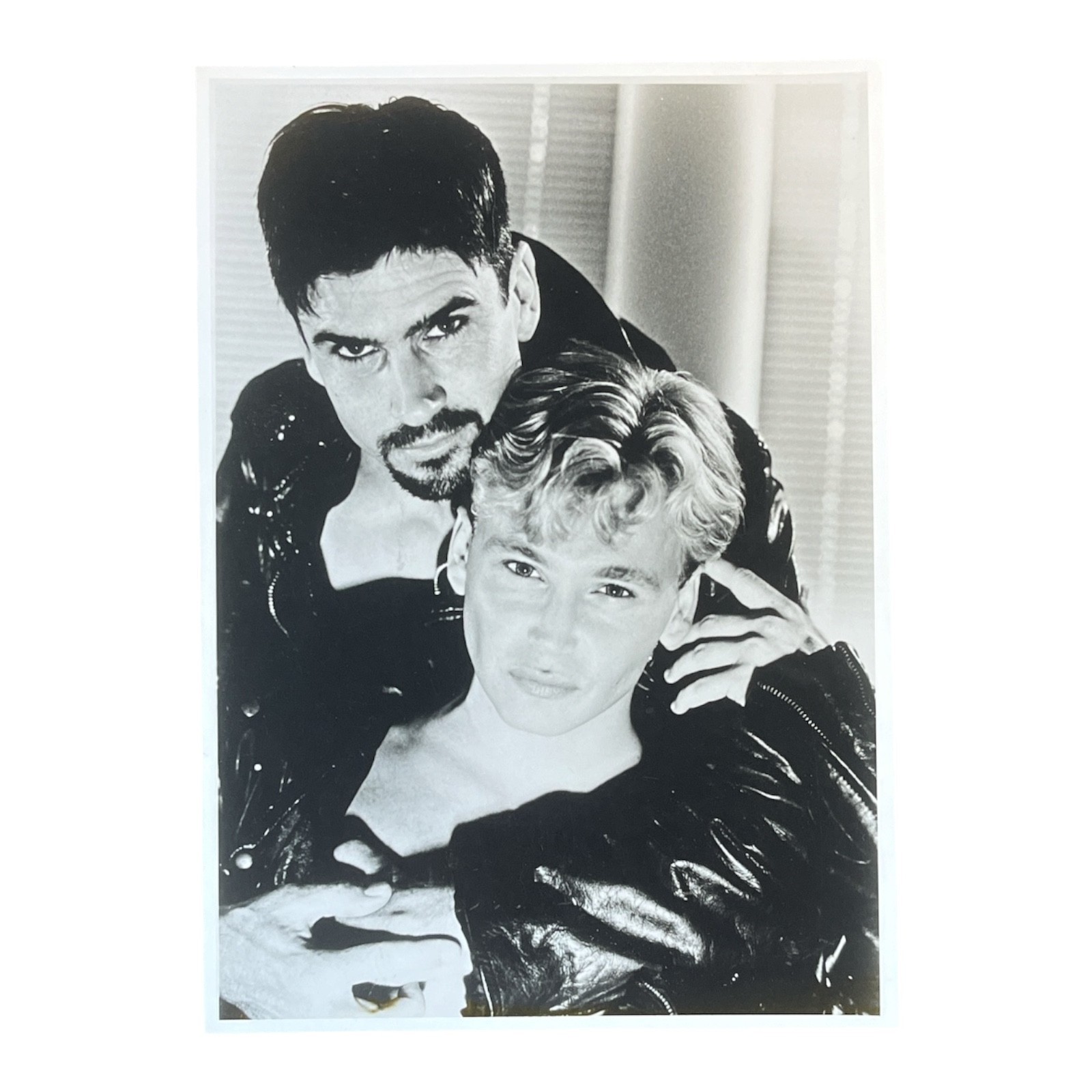 Vintage Leather Jacket Love Story Movie Still B&W 5×7 Printed in USA 1997