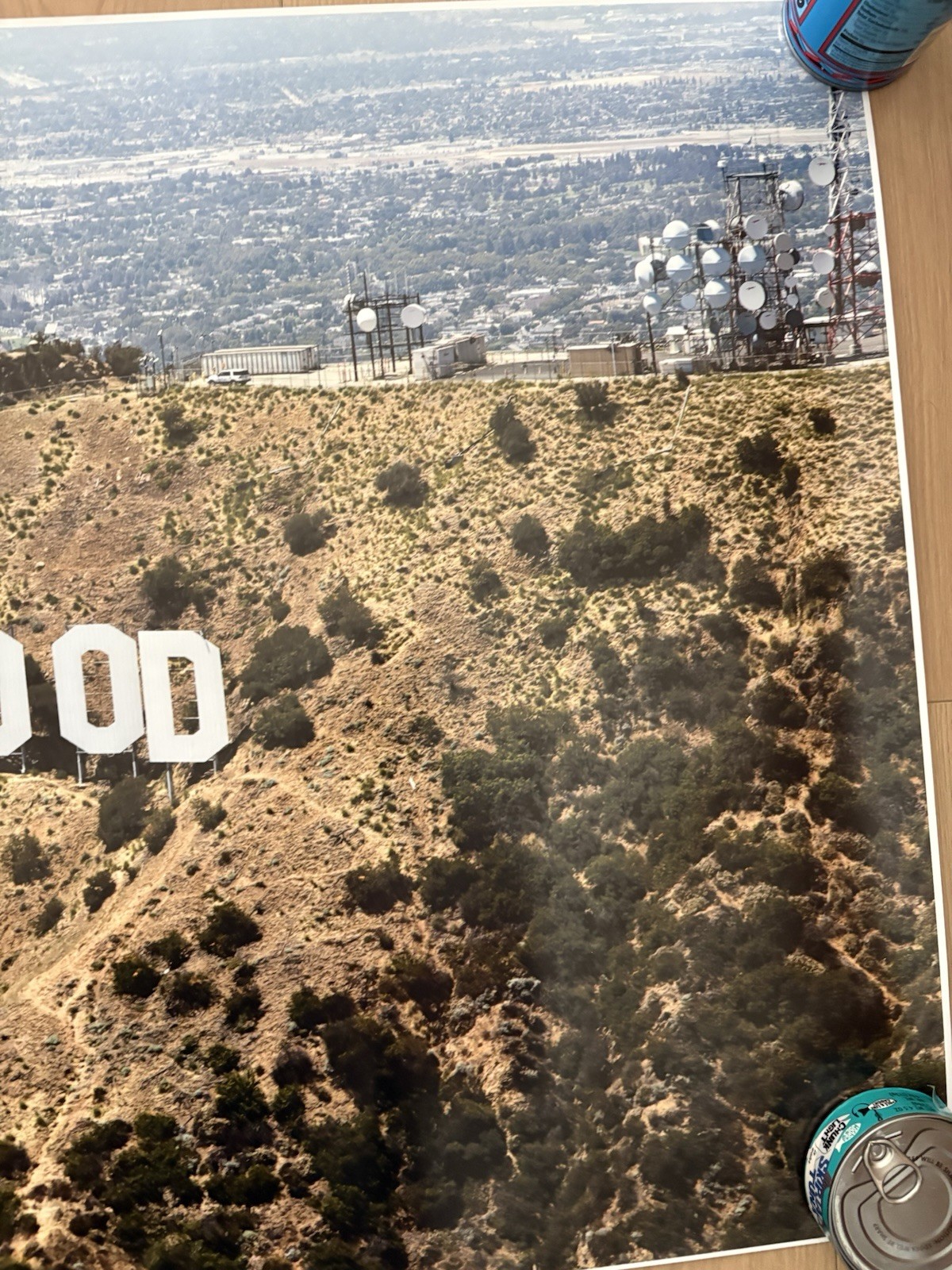 Vintage Large Photograph Hollywood Sign And Burbank 36×24