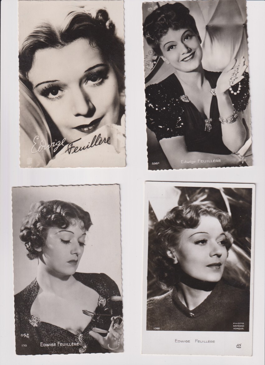 EDWIGE FEUILLERE 4 PHOTOGRAPHS On CARDS 14*9 -16-
