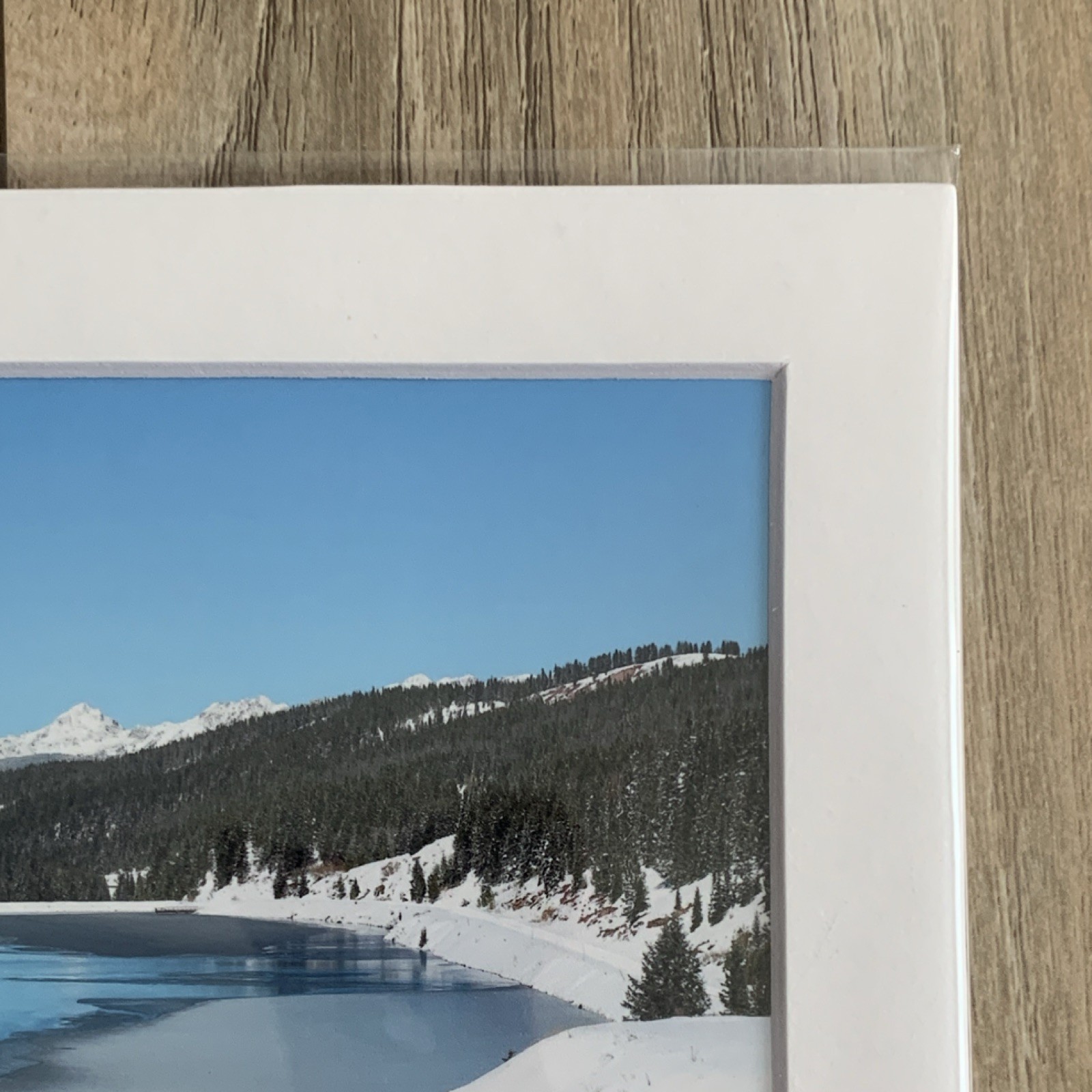 Signed Matted Vail Colorado Landscape Photo Print Snowy Mountain Lake