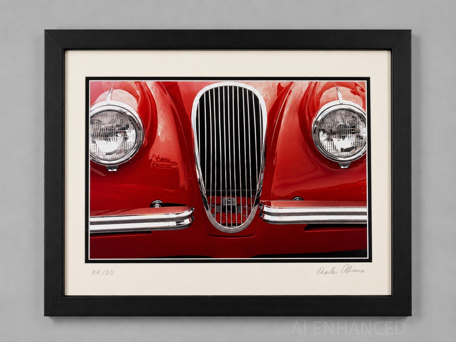 Framed Car Auto Fine Art Photographs Mercedes Jaguar Chevy Charles Abrams Signed