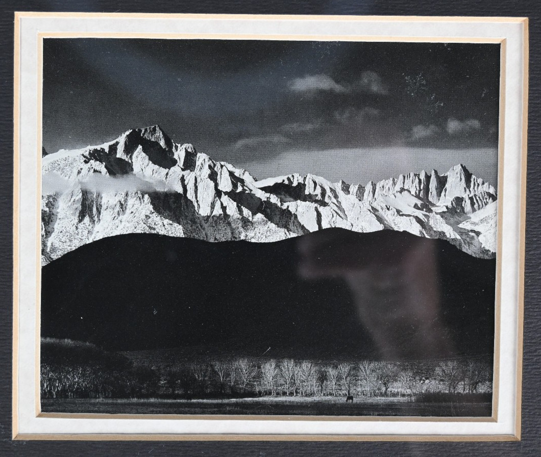 Ansel Adams Winter Sunrise Sierra Nevada from Lone Pine Matted & Framed Print