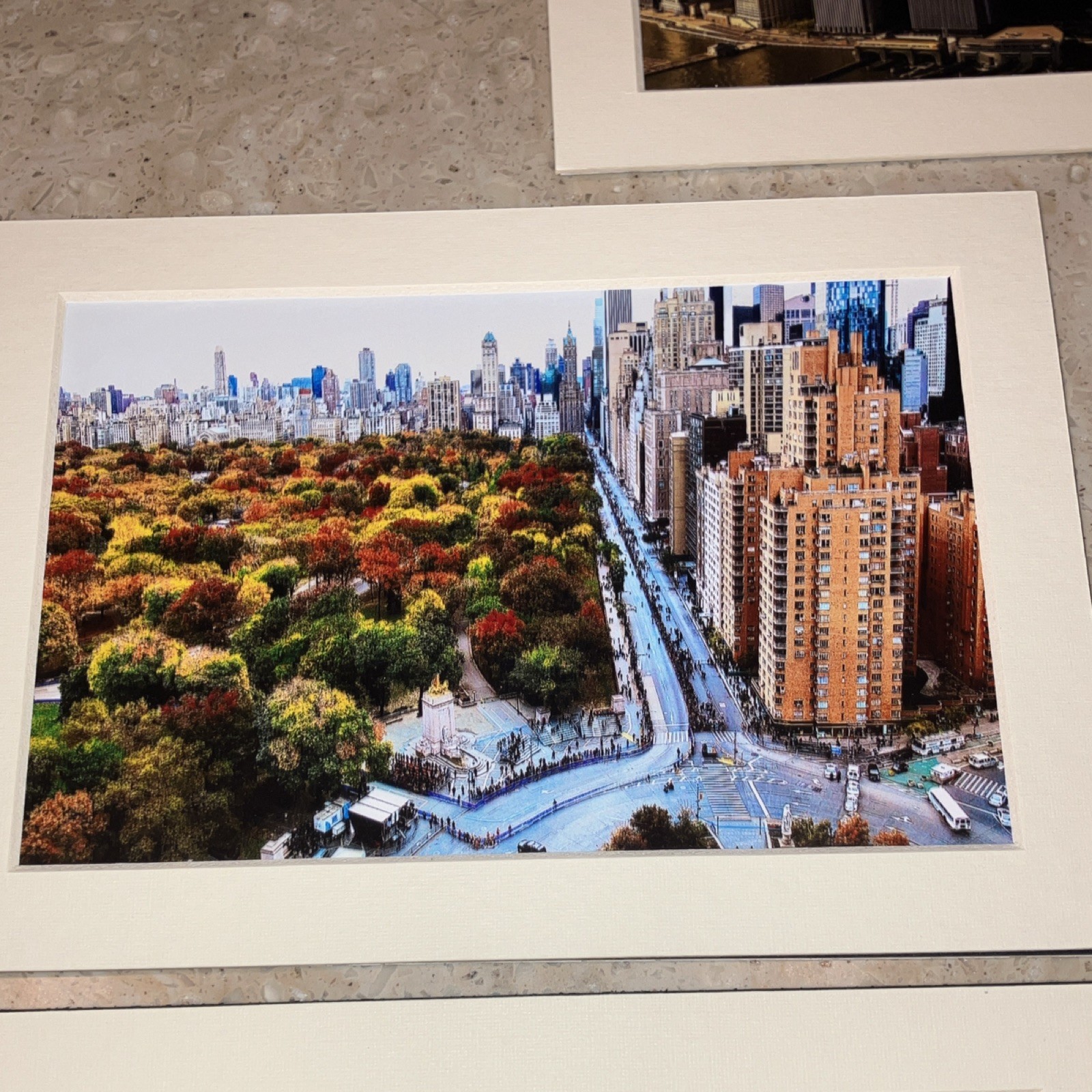 New York City Color Photo Prints Set of 5, Matted Landscape Skyline & Landmarks