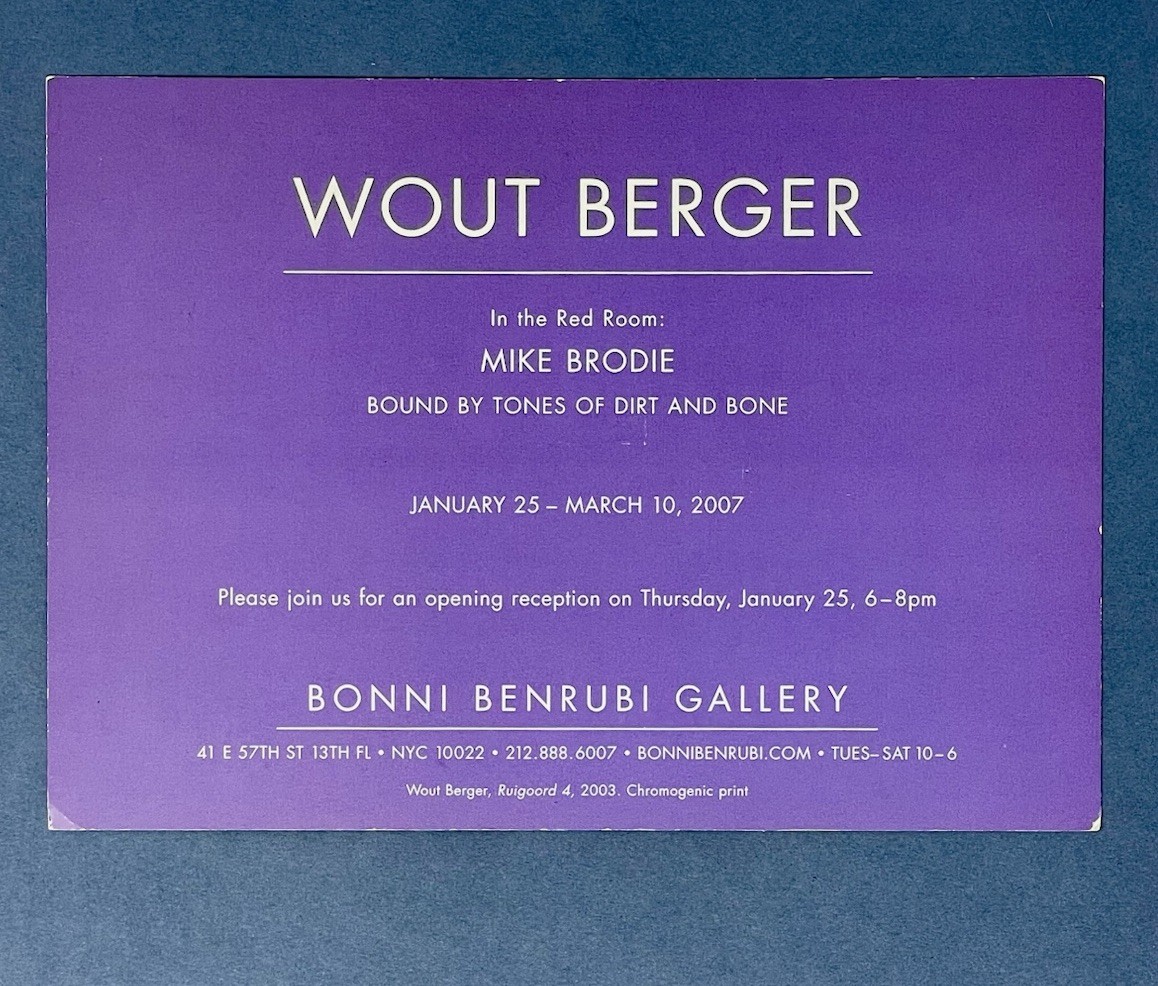 Wout Berger (b. 1941) Art Announcement Card 2007 Bonnie Benrubi Gallery NYC