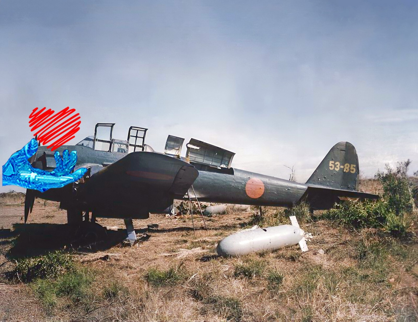 WW2 Colorized Nakajima Ki-43 II Otsu Hayabusa (Oscar) 248 Sentai in PNG 1944