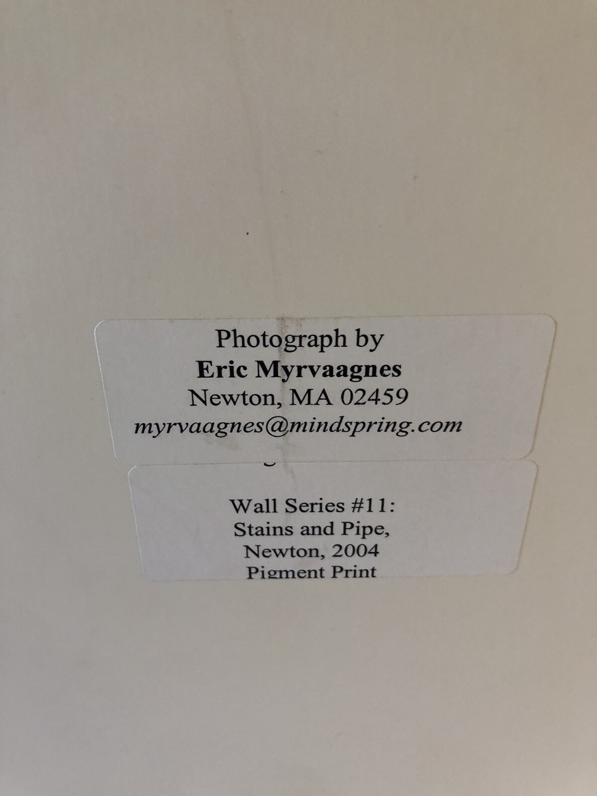 Art Photo Pigment Print Wall Series Stains & Pipe Newton MA by Eric Myrvaagnes