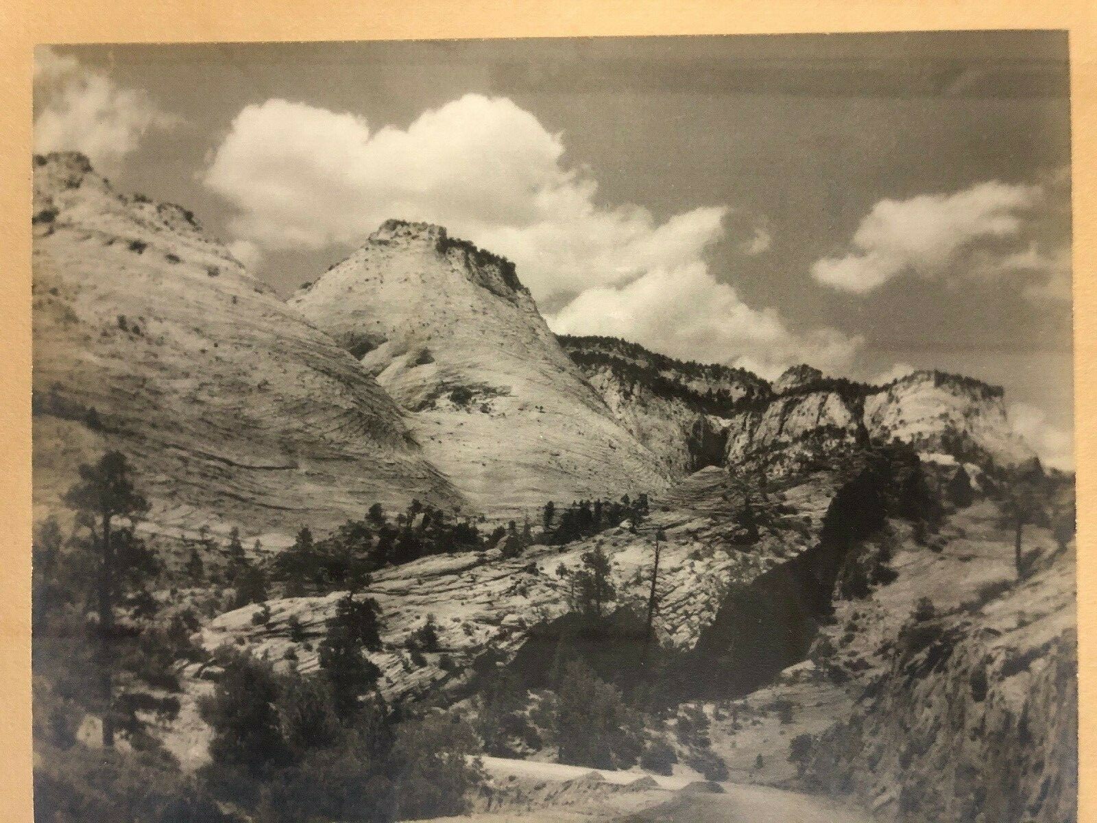 1934 Framed Photo “Windswept” Signed E.A. Vuger Of A Canyon 12 1/4” X 13 3/4”
