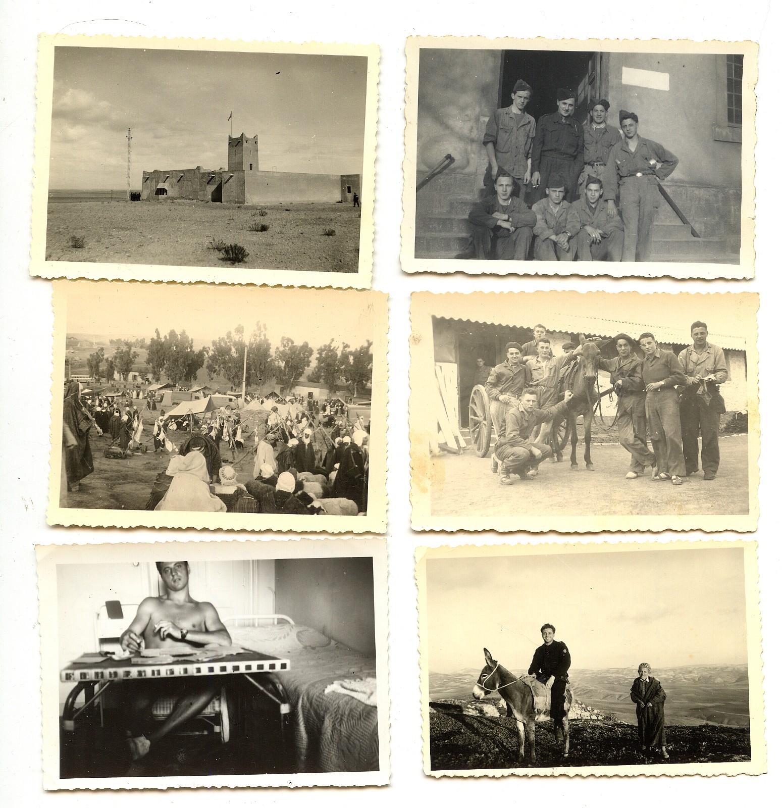 J.homme Militaire Maroc Aïm El Hanouda Lot 24 Old Photos, 1940/50, Original Print