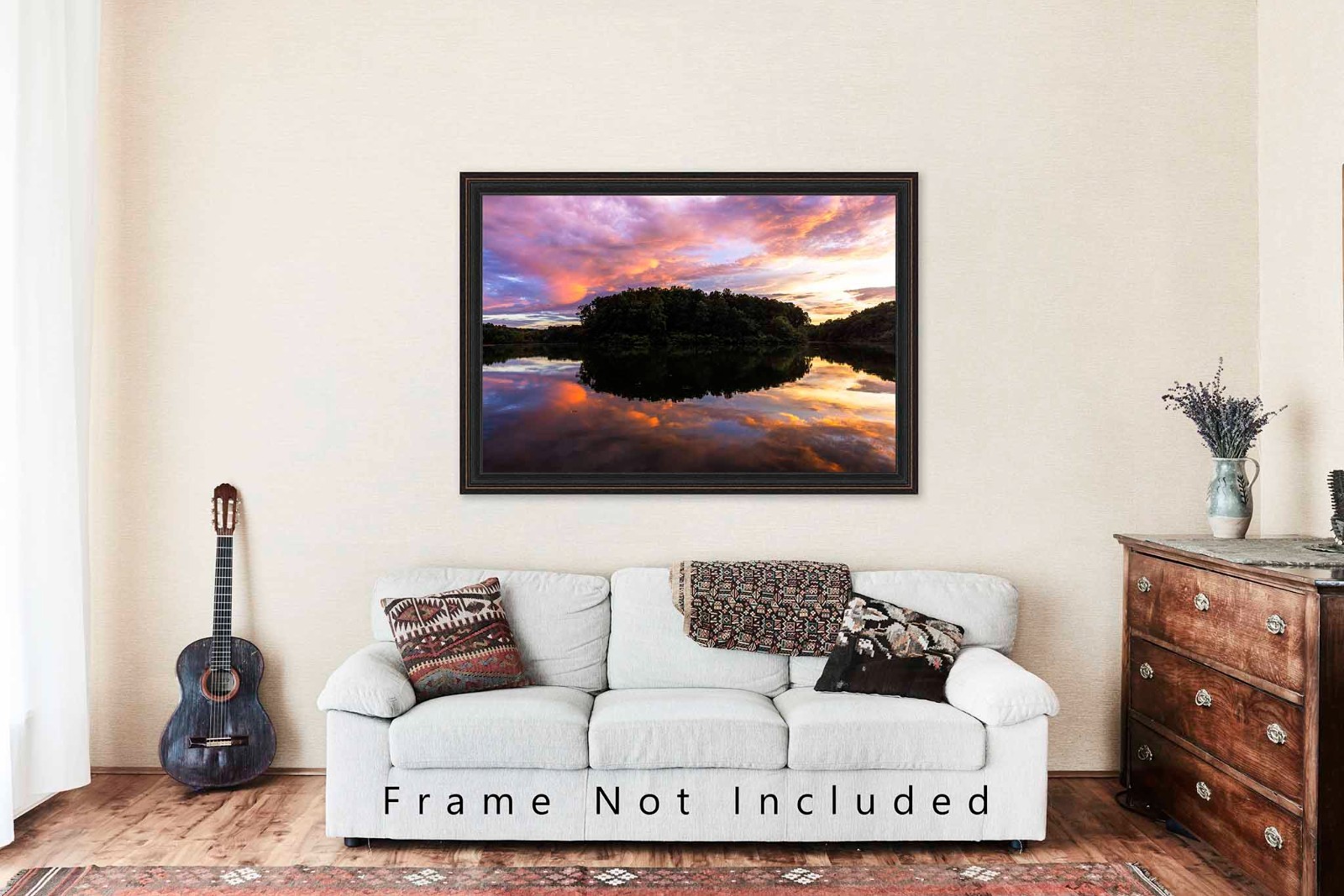 Sunset Photography Print: Tennessee Lake Landscape Reflection Appalachian Photo