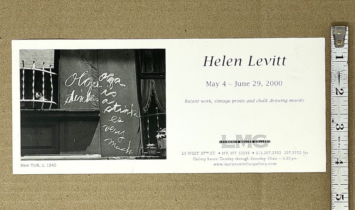Helen Levitt (1913-2009) Art Photography Announcement Card 2000 LMG Gallery