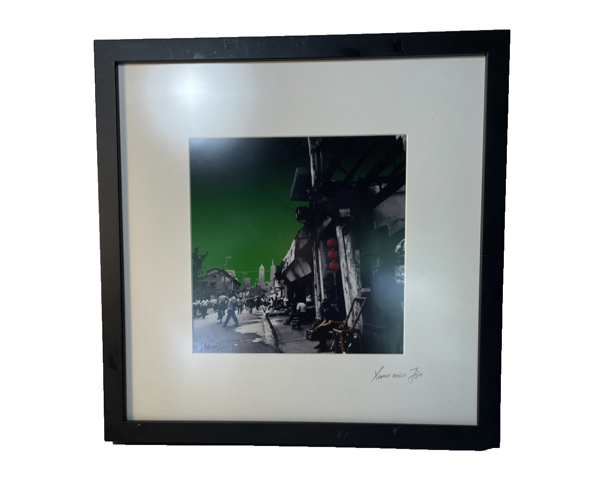 (2) Set Fr. Xuanmin Jin Signed Photographs STREET SCENES China Lantern Clothes