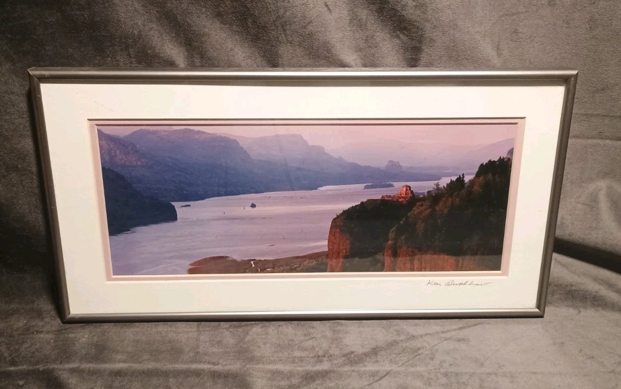 Crown Point Sunset Columbia River OR WA Ken Burkhart Photography Framed 8 X 16″